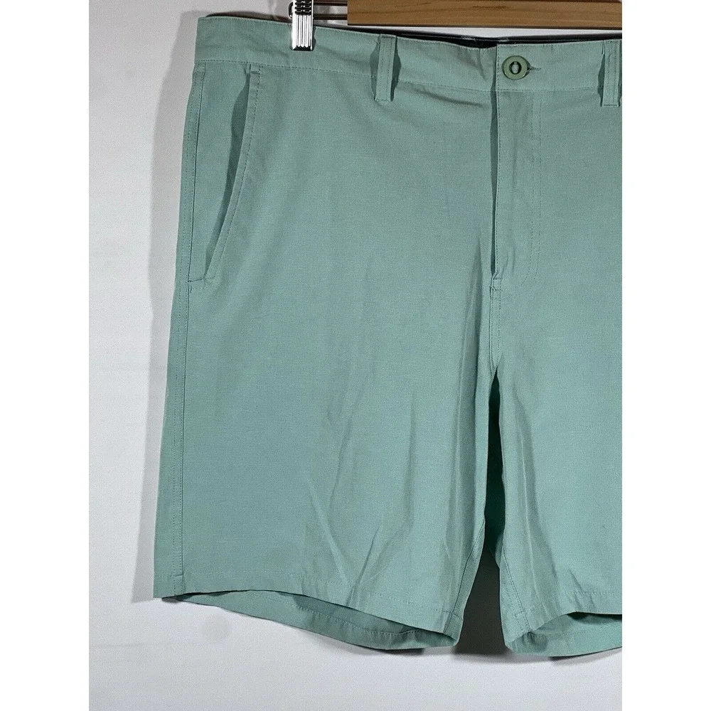 Rising Tide Mens Cargo Shorts 38 Green Stretch Utility Casual Outdoor